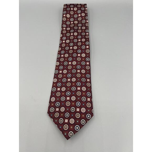 FN Fashion Neckwear Squares, Circles Flowers In Shades Of Red, Blue, Green - Picture 1 of 6